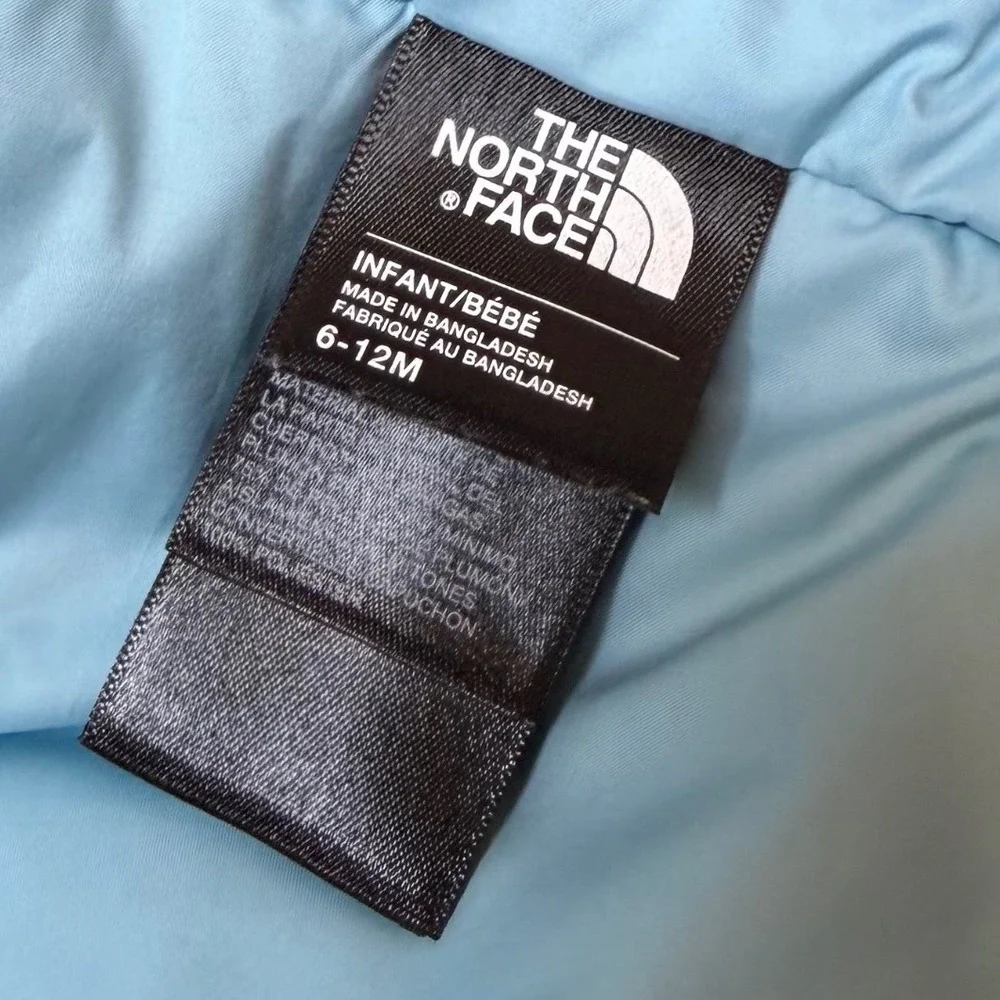 North Face 550 Lil' Snuggler Down Bunting Suit Blue Winter Baby Infant Sz 6-12M